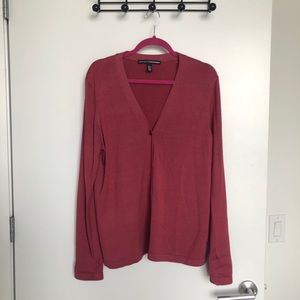 Linda Allard Ellen Tracy Red Silk Blend Caridgan